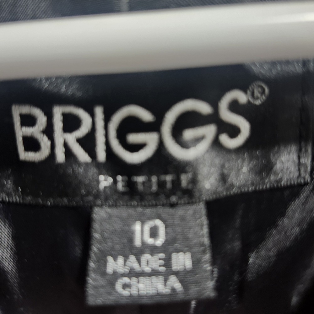 Briggs Petite Women's Blazer Size 10 Black Gold‎ Textured Jacket Lined - Picture 5 of 10